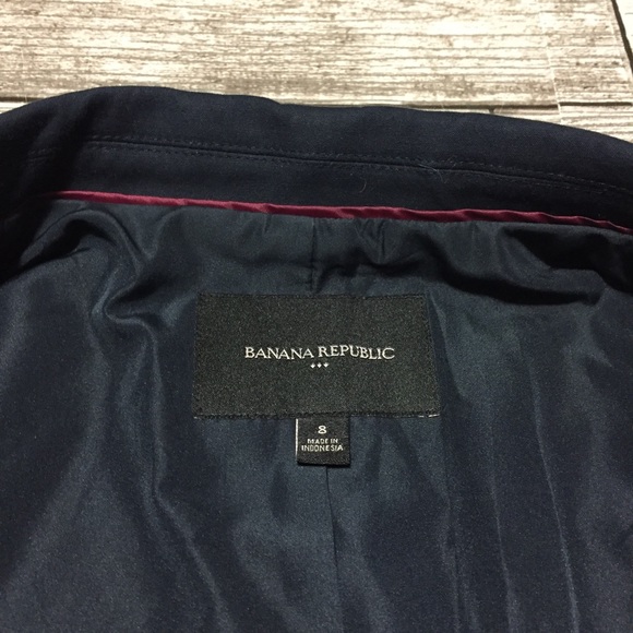 Banana Republic Blazer Women’s 8 Navy Blue One Button Cotton Spandex - Picture 7 of 10